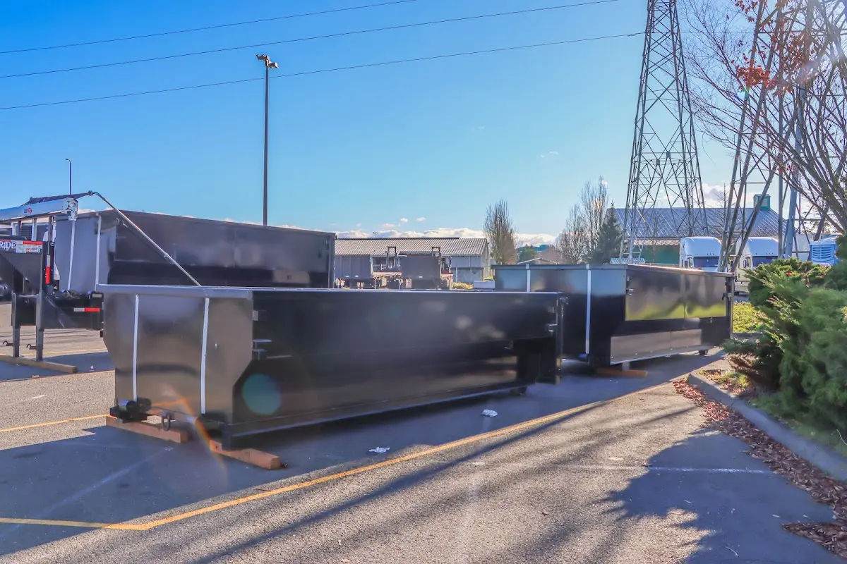 Roll-off dumpster ready for waste disposal at job site for 4 Yard Dumpster Rental in South Heidelberg
